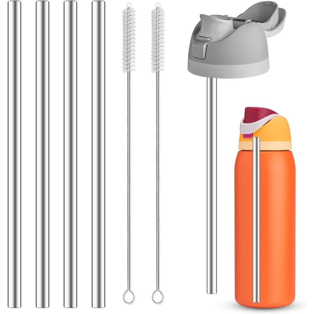 Canudos De Reposição De Aço Inoxidável Compatíveis Com Garrafas De Água De 16 Onças , 24 , 32 E 40 Metal Reutilizáveis