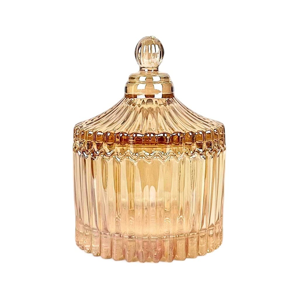 Mini Potiche Bohemia De Vidro Decoração Suporte Vela 9cm