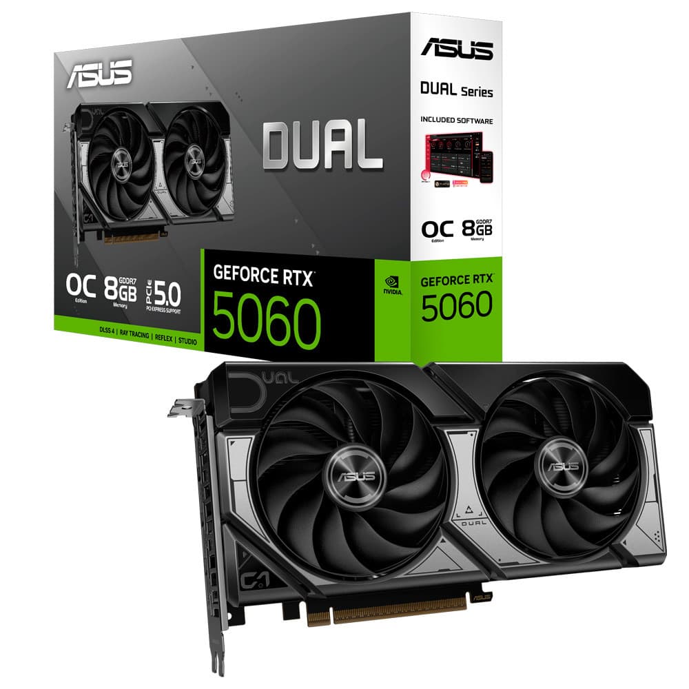 Placa de Vídeo ASUS RTX 5060 Dual 8GB GDDR7 128 Bits 2x OC