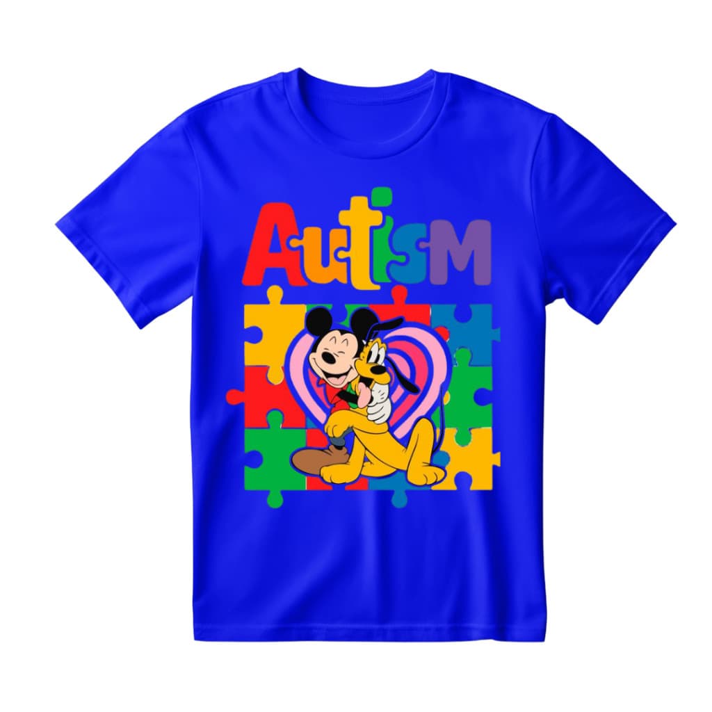 Camiseta camisa Blusa Infantil e adulto Autismo 100% Algodão
