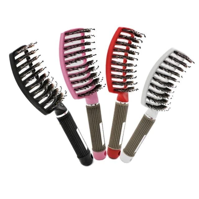 4 Escovas Raquete Ceramica Vazada Cabelo Curva Original