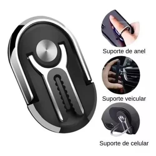 Suporte de Celular 3 Em 1 Apoio na Mesa e Anel De Dedo Carro Hb20