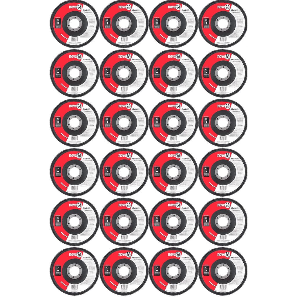 Kit com 25 Flap-disc disco de desbaste acabamento 4.1/2" 115 mm cônico grão 40 NOVE54