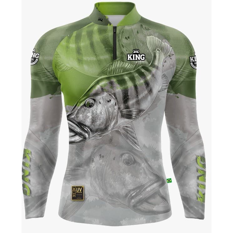 Camiseta De Pesca King Proteção Solar Uv KFF106 - Tucunaré