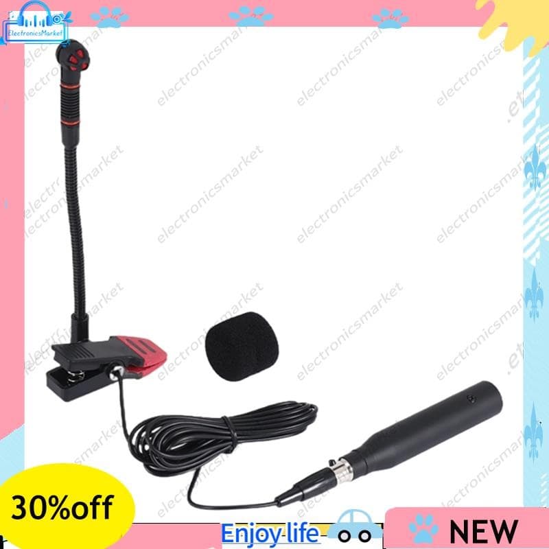 🌹IM500 Clip-on Microfone Condensador Instrumental Gooseneck Para Orquestra Saxofone Trompete Saxe