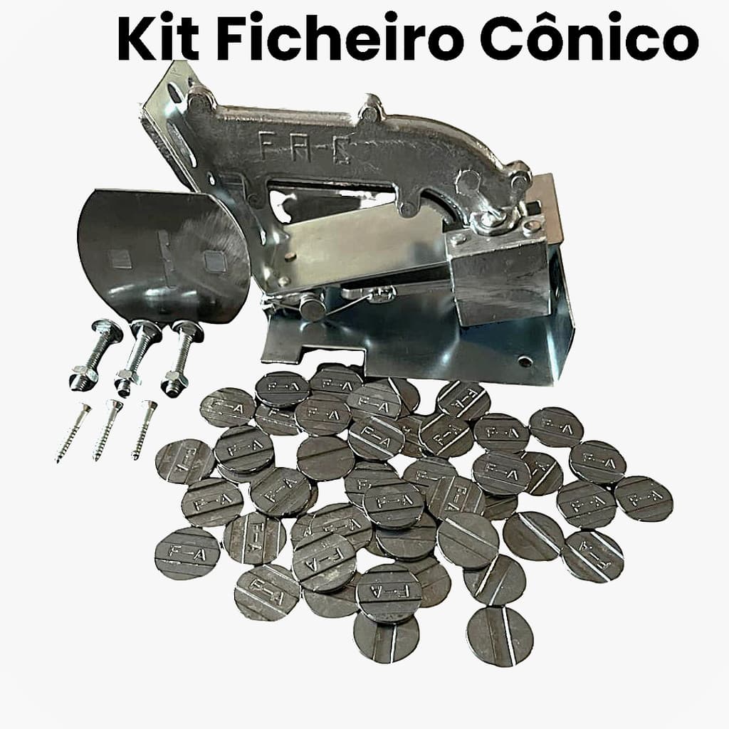 Kit 1 Ficheiro FA Cônico + 20 Fichas FA Para Mesas de Sinuca Pebolim Bilhar