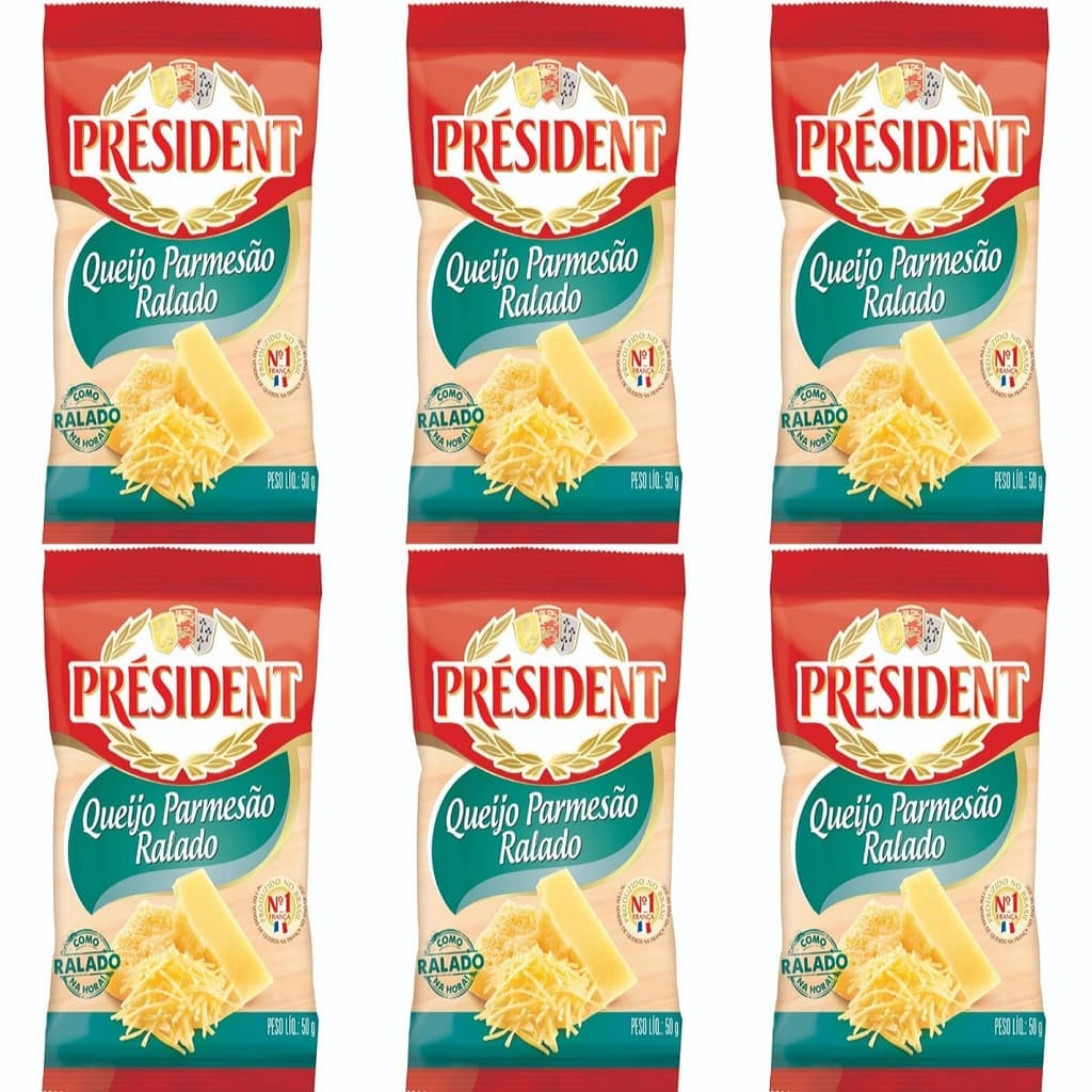 Queijo Parmessão Ralado Président 50G - 6 Unidades