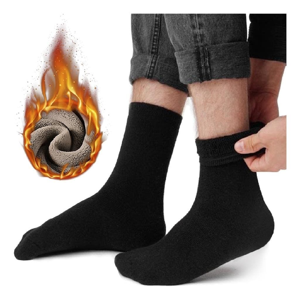 Kit 12 Pares De Meias Térmica lã Grossa Quente Inverno