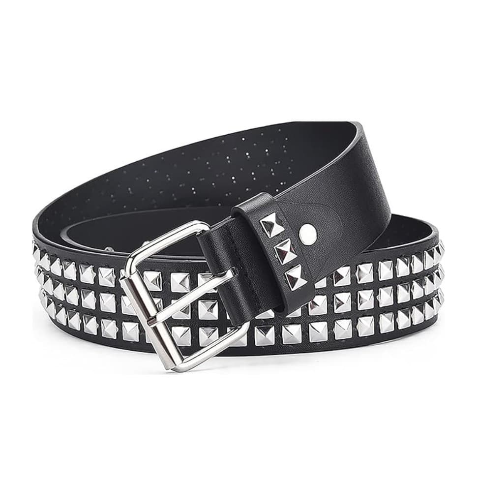 ACESSÓRIOS Nova Moda Do Punk Rebite Cinto Para Mulheres Lantejoulas Personalidade Estilo Concave Fresco