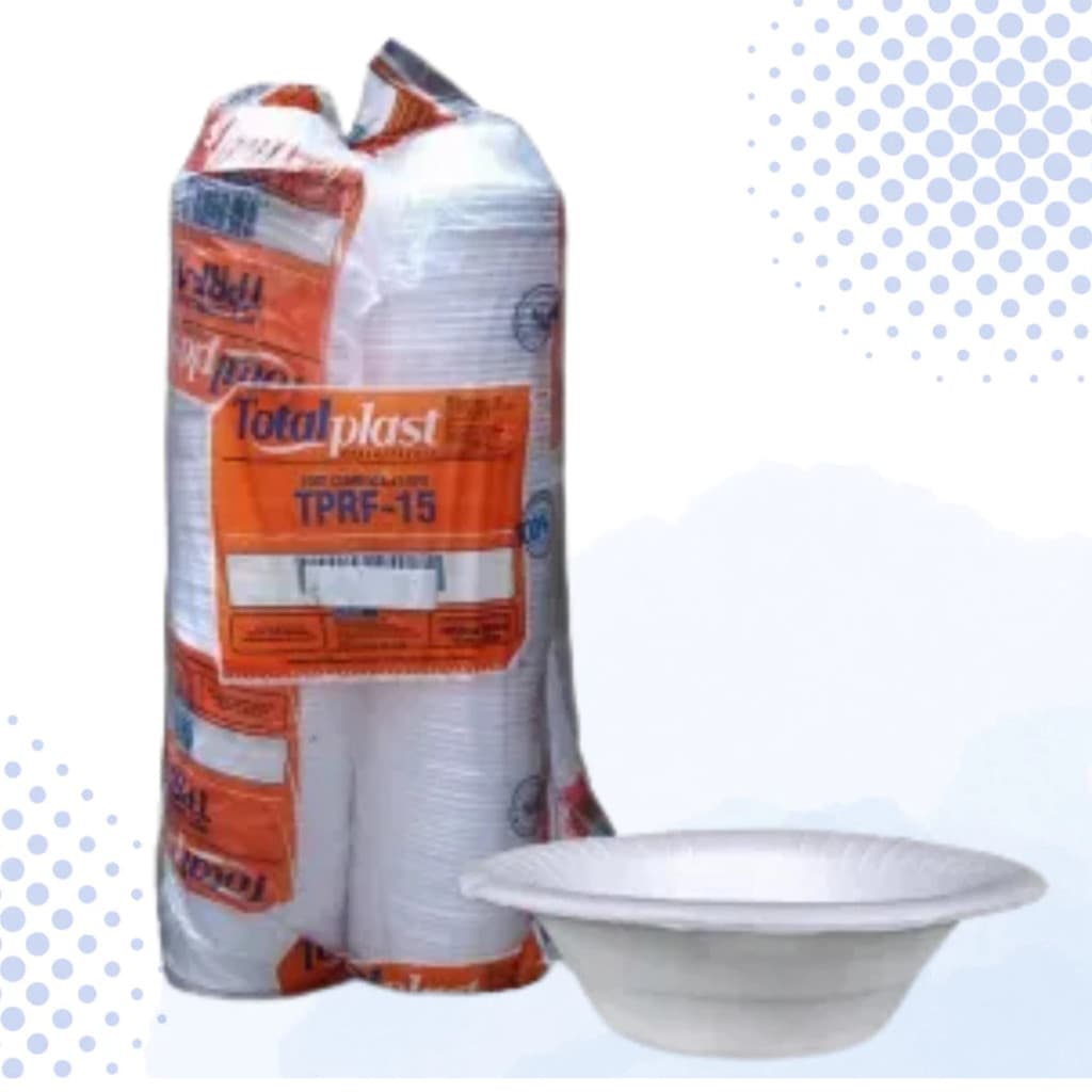 100 Unid. Pote Cumbuca Térmica Descartável Isopor Branca Prato Fundo Cuia P/ Feijoada Caldo Sorvete Sopa Açaí.