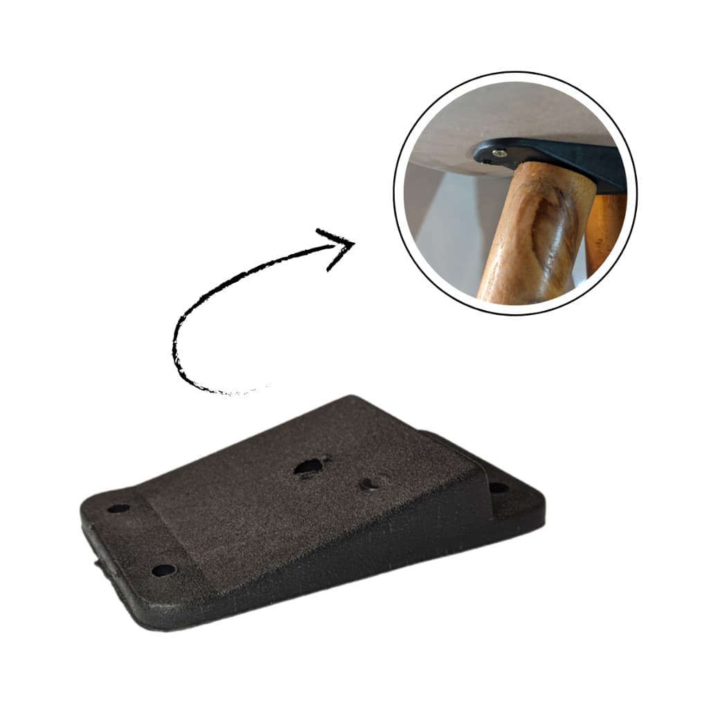 Chapinha Inclinadora Para Pés Palitos Fixação De Tampos Apoio Plástico Super Resistente