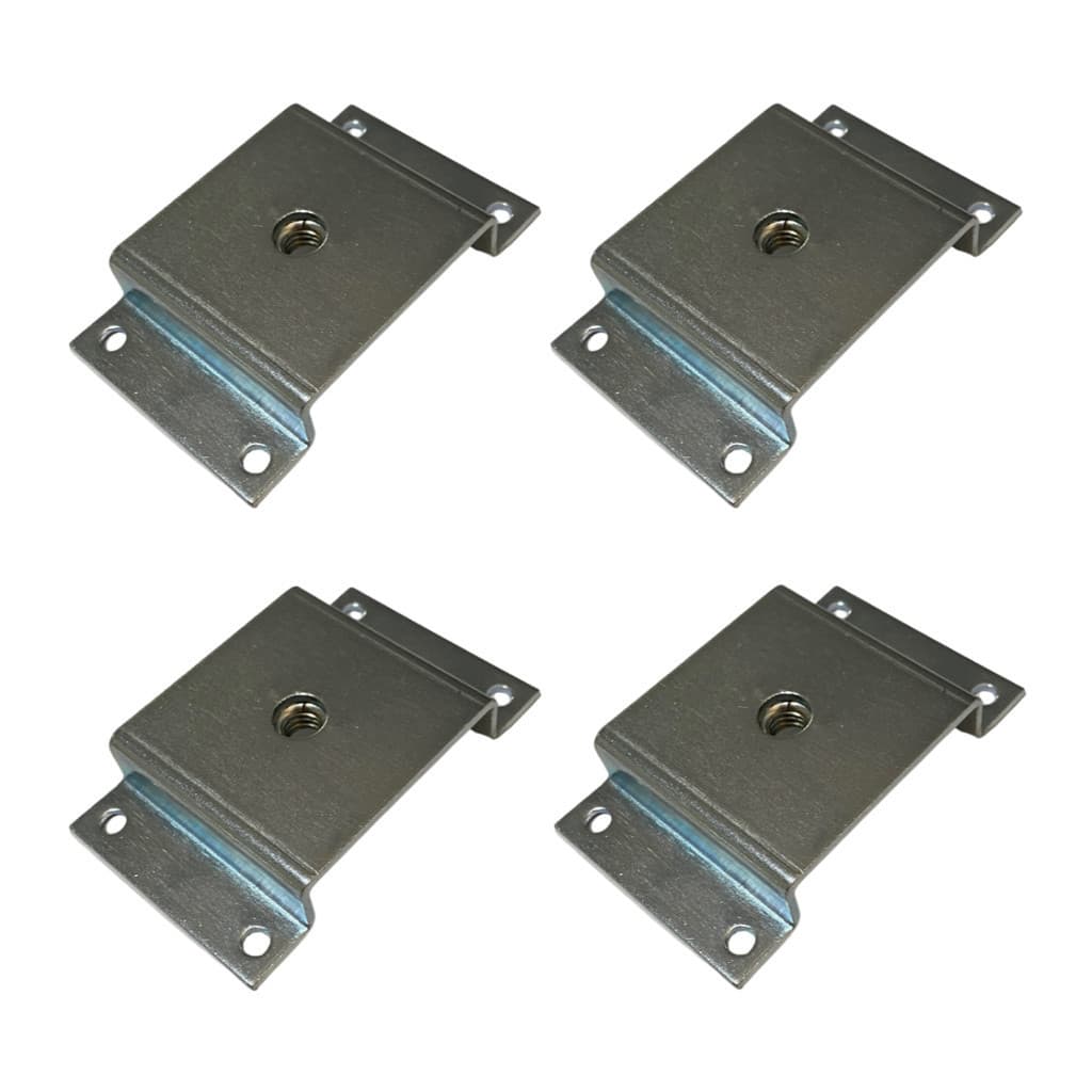 4 Chapinhas Chapa Reta Conjunto Fixação Base Metal De Aço Pé Móveis Mesas