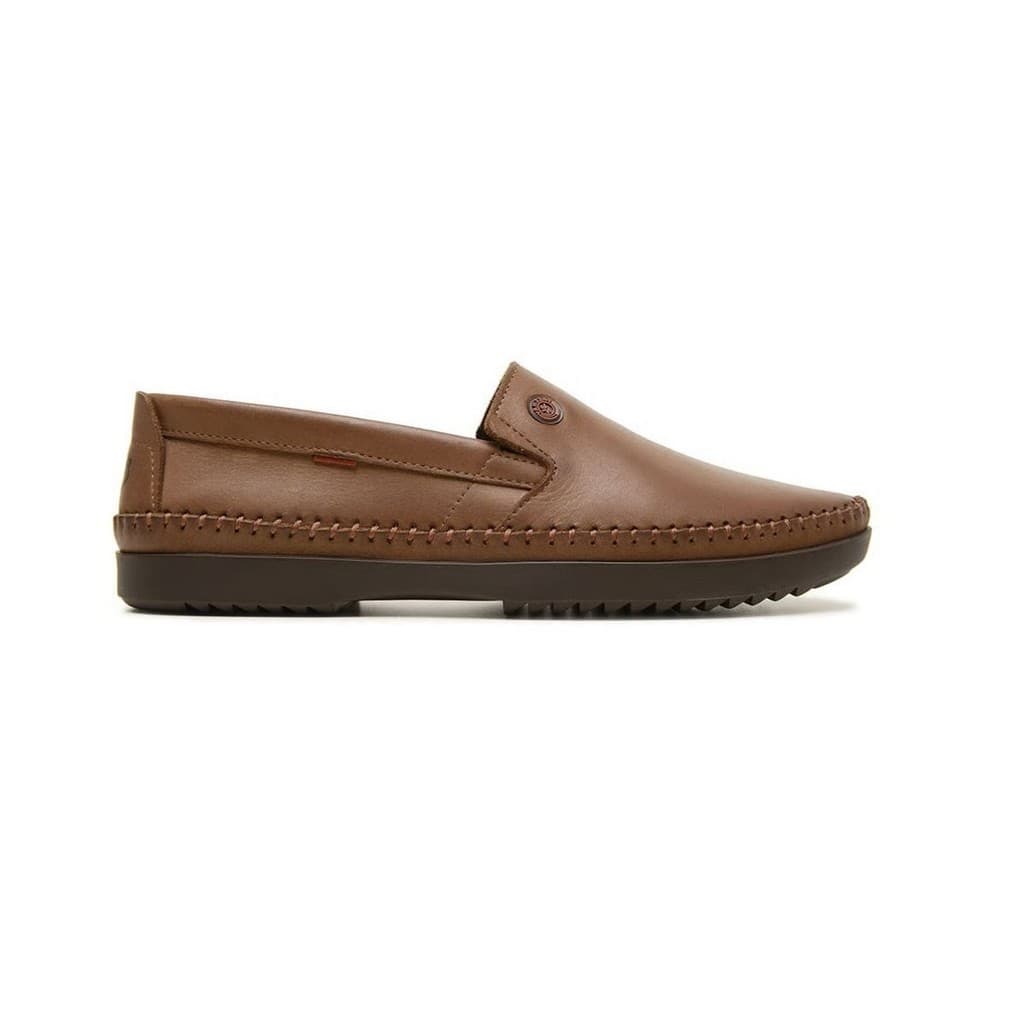 Sapato Mocassim Social Masculino Couro Napoli Sesamo