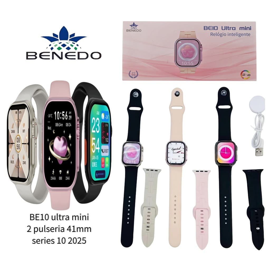 Smart Watch BE10 ULTRA mini 41mm series 10 2025 2 Pulseiras BPM  Esportes GPS  Inteligente