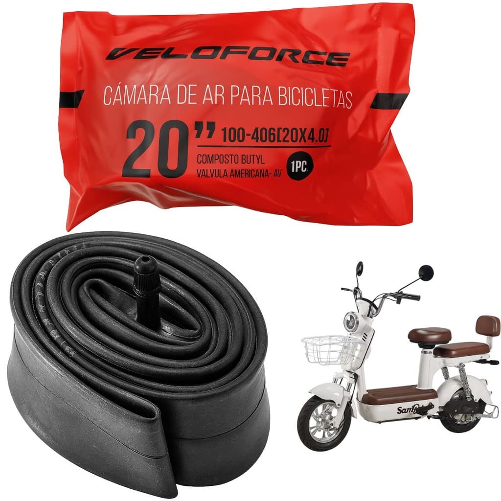Câmara De Ar Fat Bike Elétrica Chopper 20x4.0 Aro 20 Bico Grosso Schrader