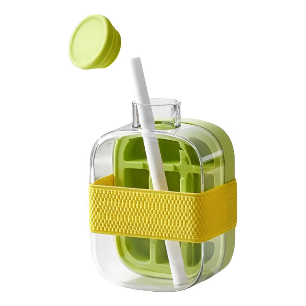 Garrafa Forma De Gelo 2 Em 1 Silicone Drinks Bebidas Verde