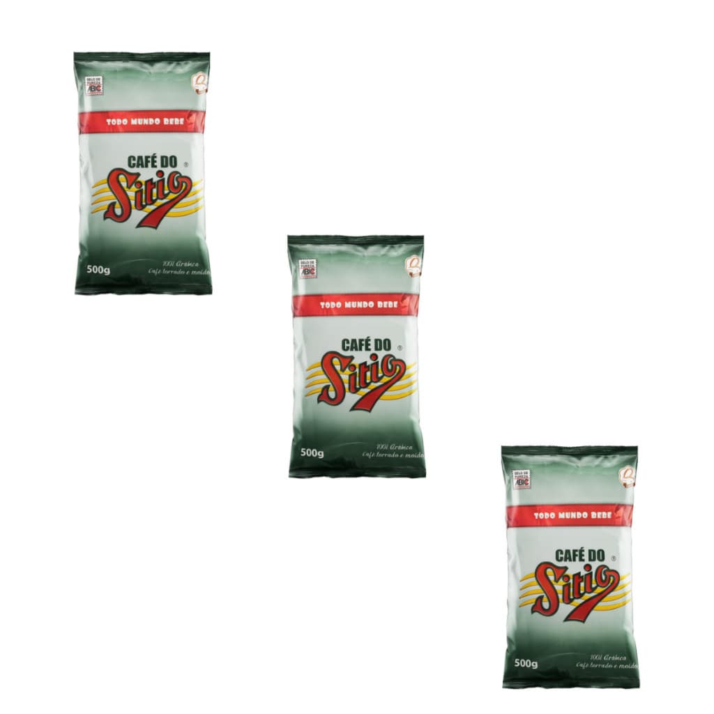 kit 3 Unidades Café do Sítio Torrado e Moído Pacote 500g