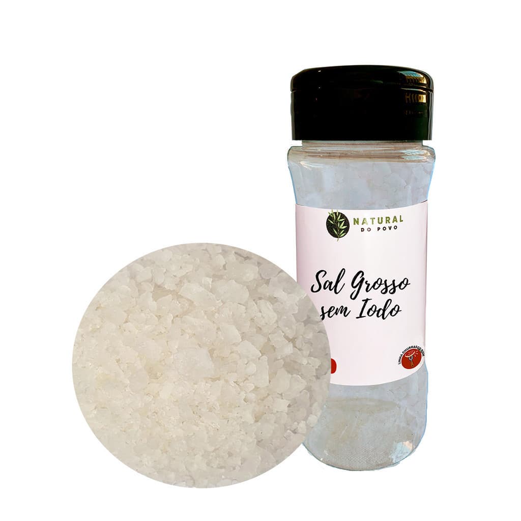 Sal Grosso Importado sem Iodo Qualidade Premium Pote com Dosador 130g