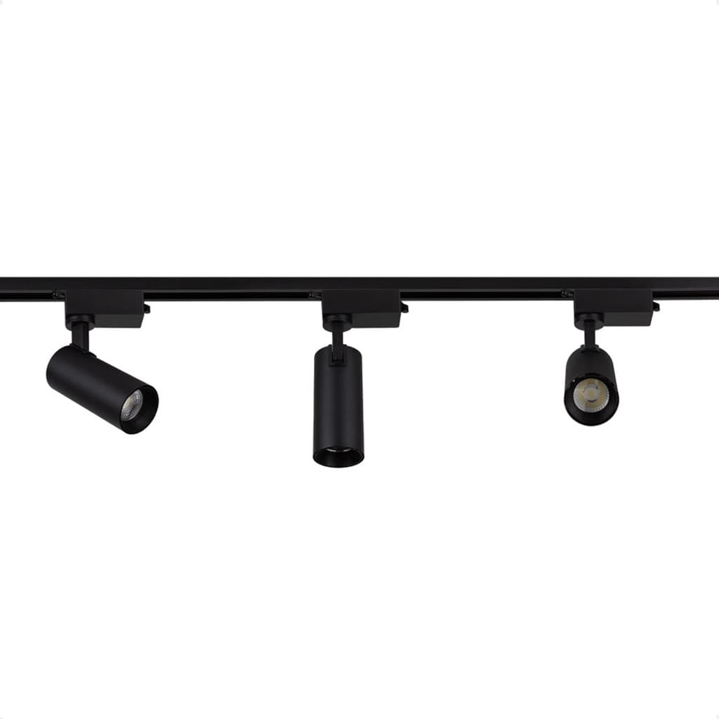 Trilho Eletrificado de Led com 3 Spots Preto Direcionável 110V/220V