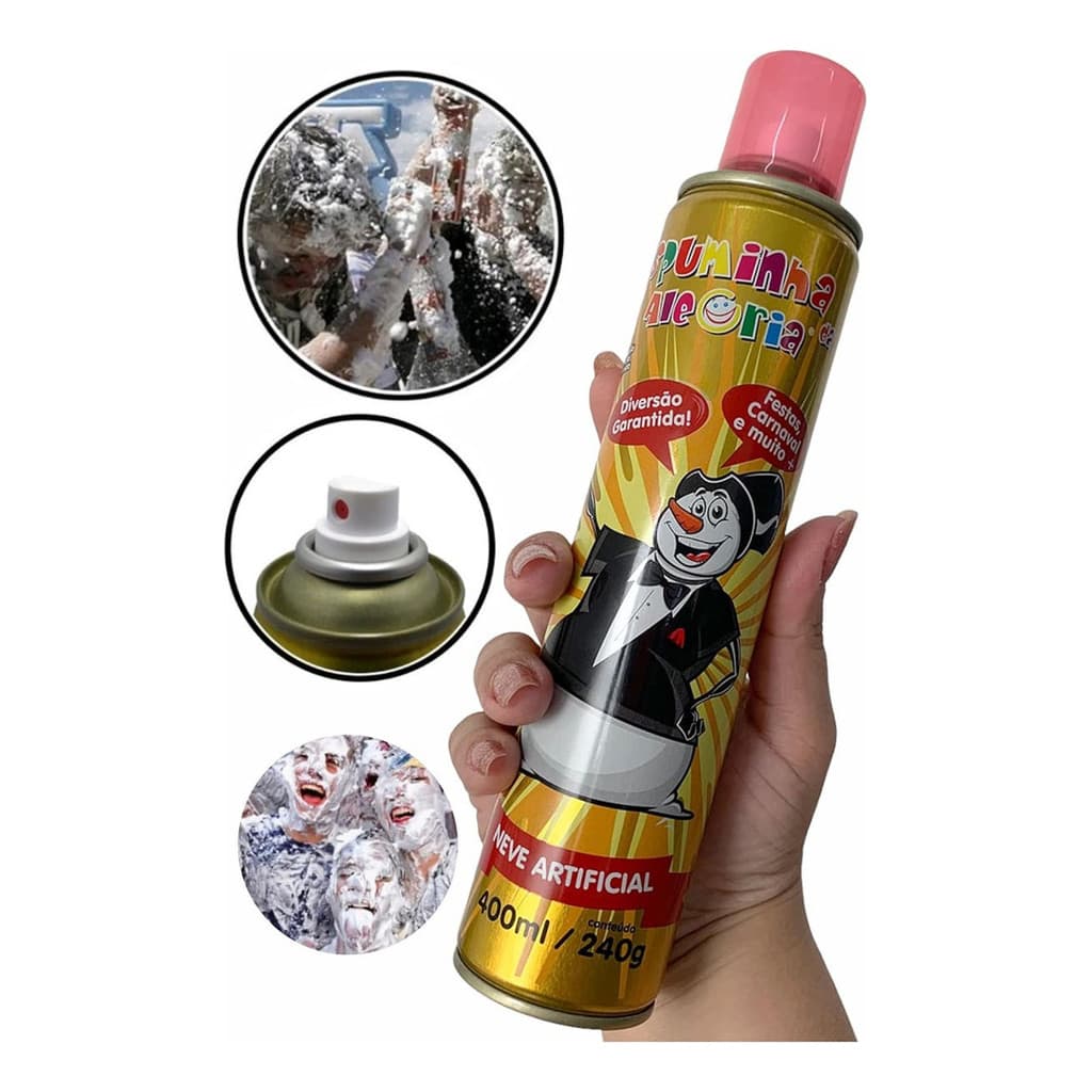 Espuminha De Carnaval Spray De Neve Artificial Alegria 400ml