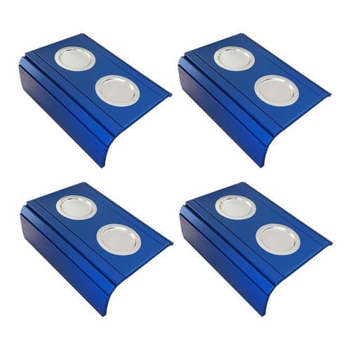 Kit 04 Esteira Decorativa Laqueada Sofá Alumínio Azul Bic