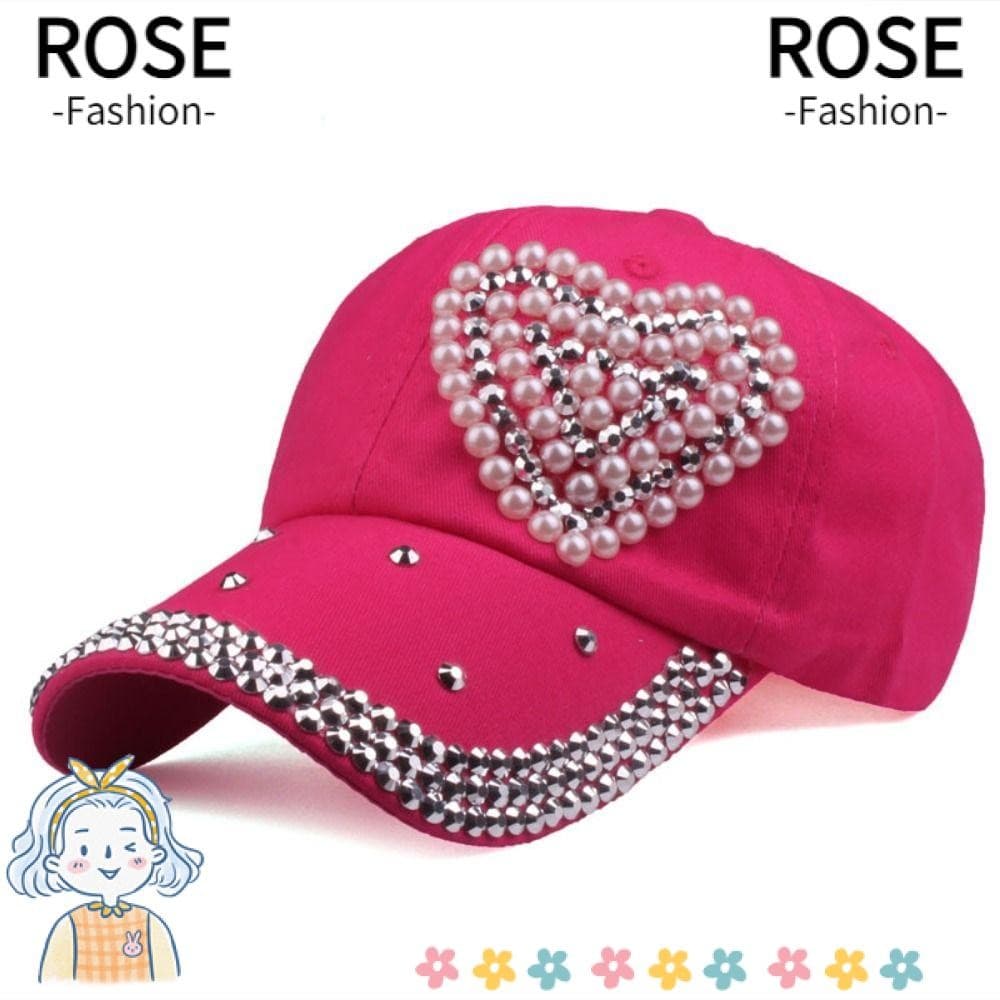 Bonés De Beisebol ROSEGOODS , Boné Com Rabo De Cavalo Em Formato De Coração , Chapéu Snapback Cravejado De Strass