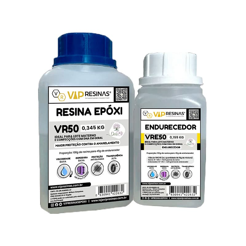 Resina Epóxi P/ Joias Afetivas VR50 0,500kg Baixa Espessura