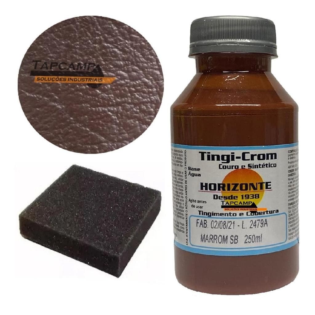 Tinta marrom semi brilho para banco couro e sintéticos base agua 250 ml