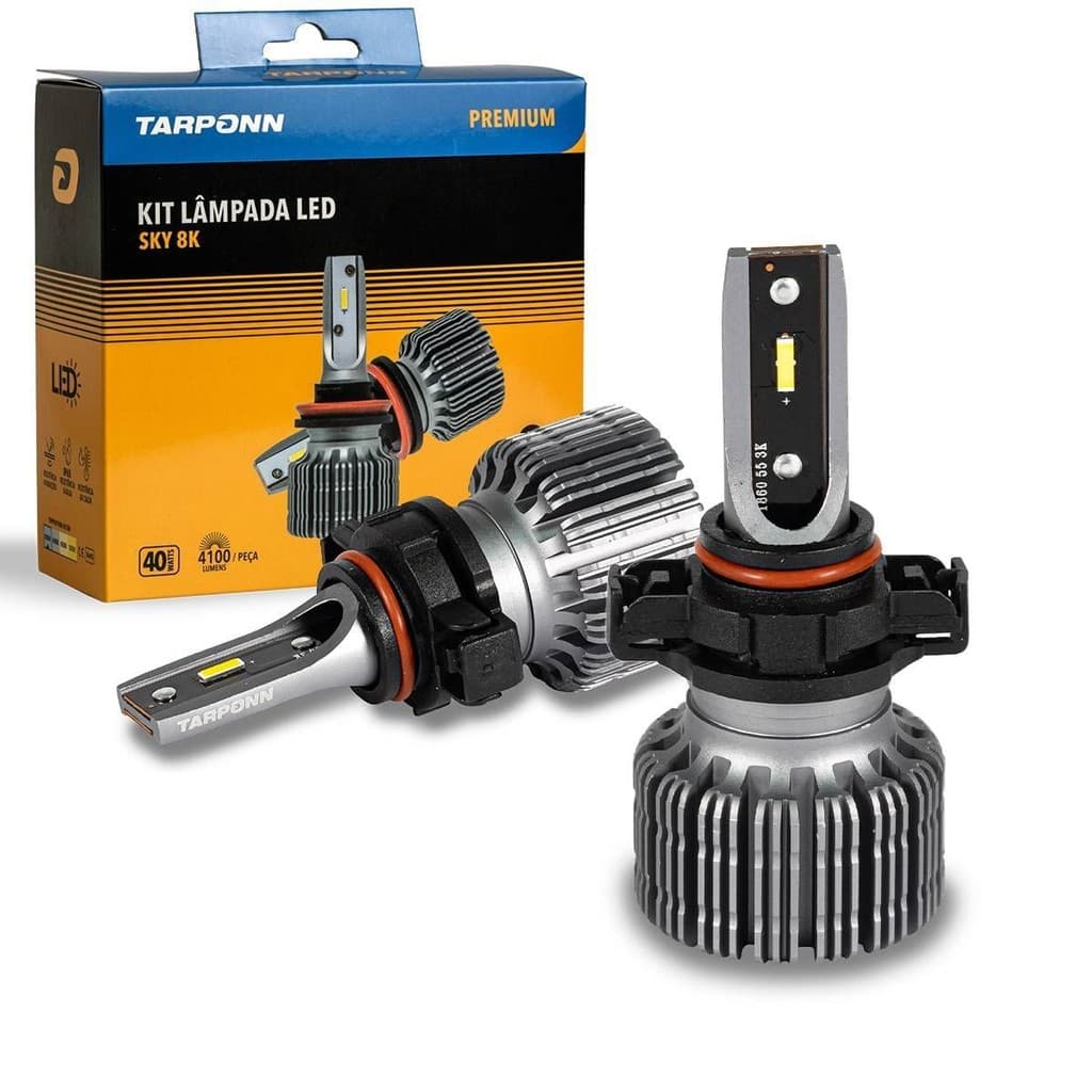 Kit Lâmpada Led Sky H16 40w 8200lm 8000k Branca Azulada Tarponn