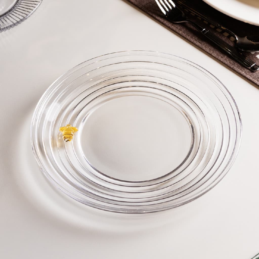 Prato de Sobremesa 19cm Lyor Doce Little Bee Abelhas Abelinhas Mesa Posta Requintada Luxo Moderna Bolo Hora do Chá