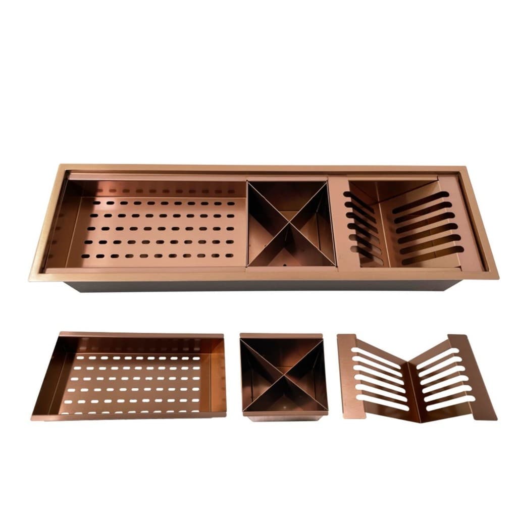 Calha Úmida Gourmet Canal Organizador Escorredor 90cm Rosê