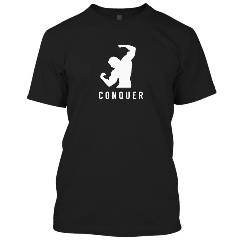 Camiseta masculina estampada academia conquer arnold