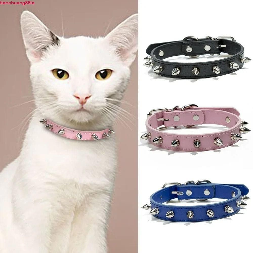 Coleira Para Cachorro E Gato TIANCHUANG , Coleiras Cravejadas Coloridas De Couro Animais De Estimação , Colar Legal Ajus