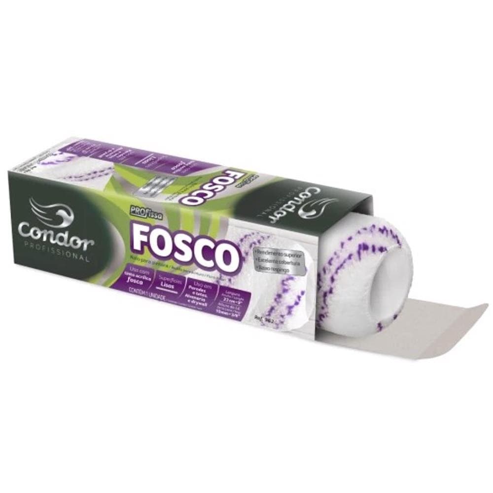 Rolo Pintura Lã Sintética 23cm Ref 962 Para Tinta Fosca