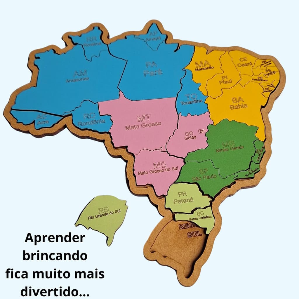 Jogo Educativo E Pedagógico Mapa Do Brasil E Suas Regiões Para Aprendizado Escola