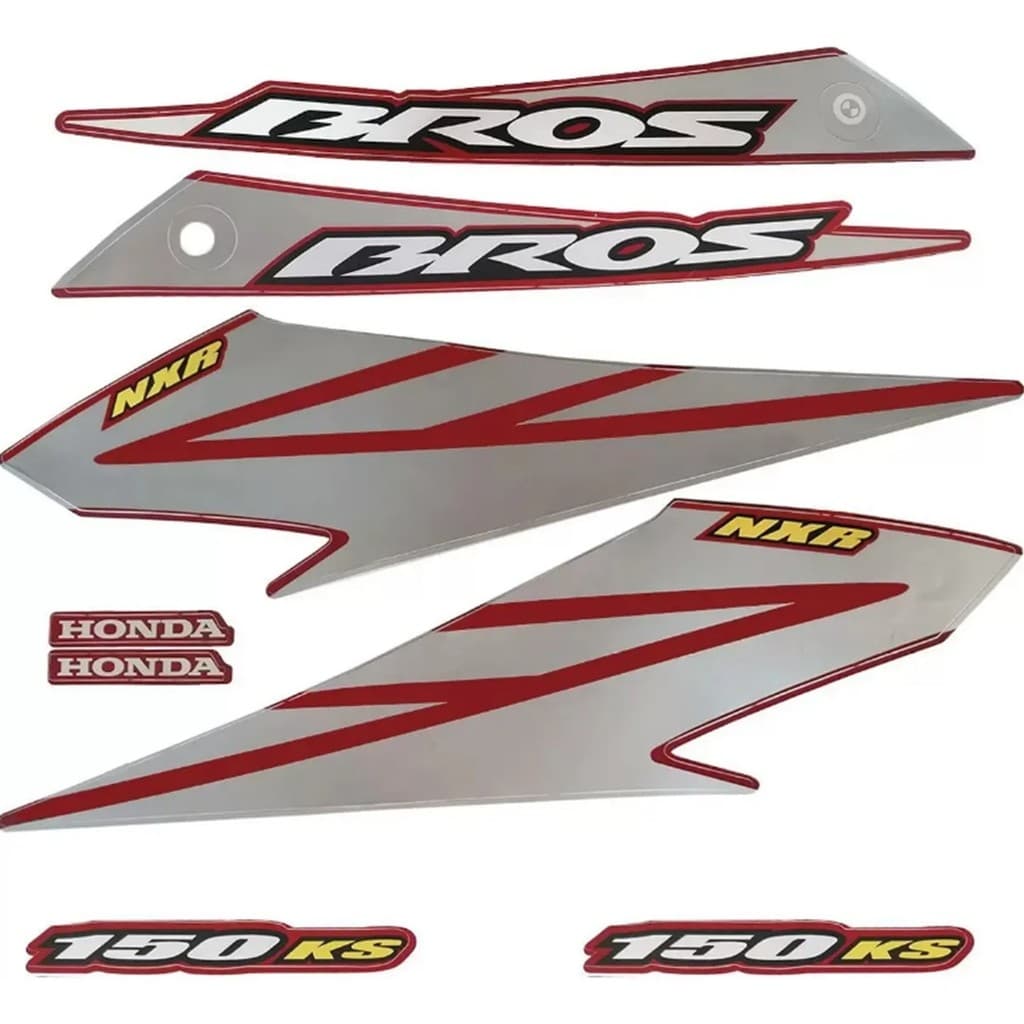 Jogo Adesivos NXR 150 Bros KS 2008 Vermelha LBM