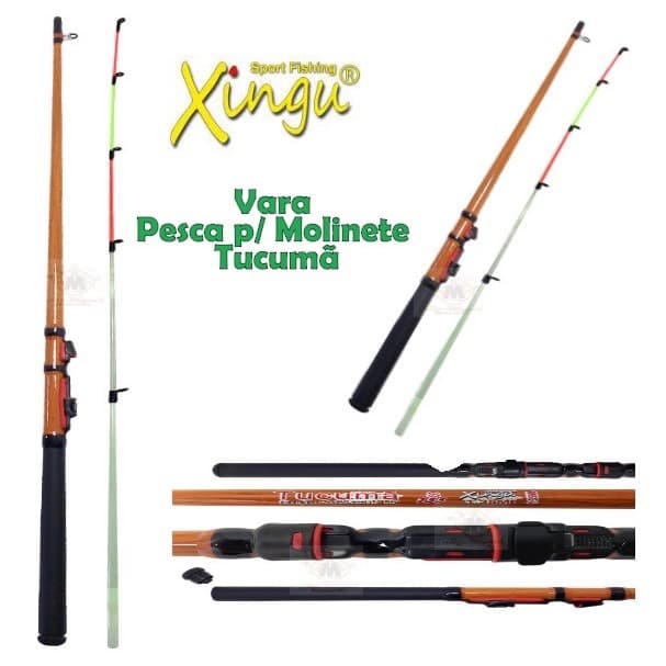 Vara de Pesca para Molinete com 1,35 tucumã Xingu 2 partes
