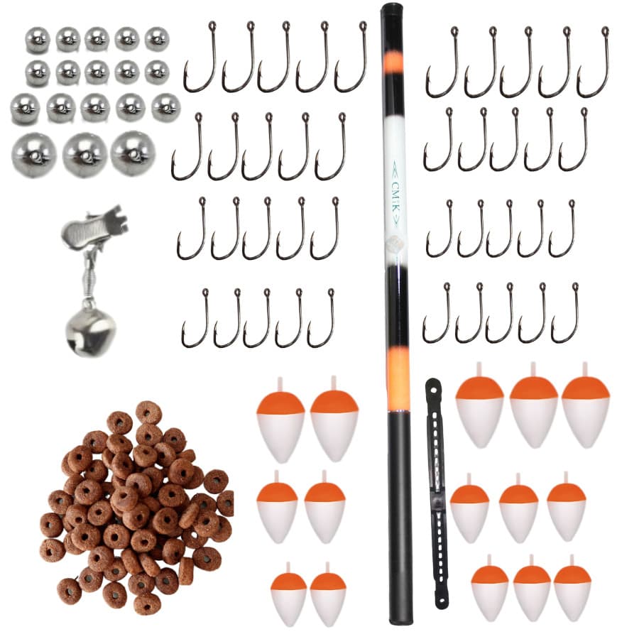 Kit Pesca Vara Telescopica 1,80mts Completo com Anzois Diversos Chumbadas Isca Boinha e Sino