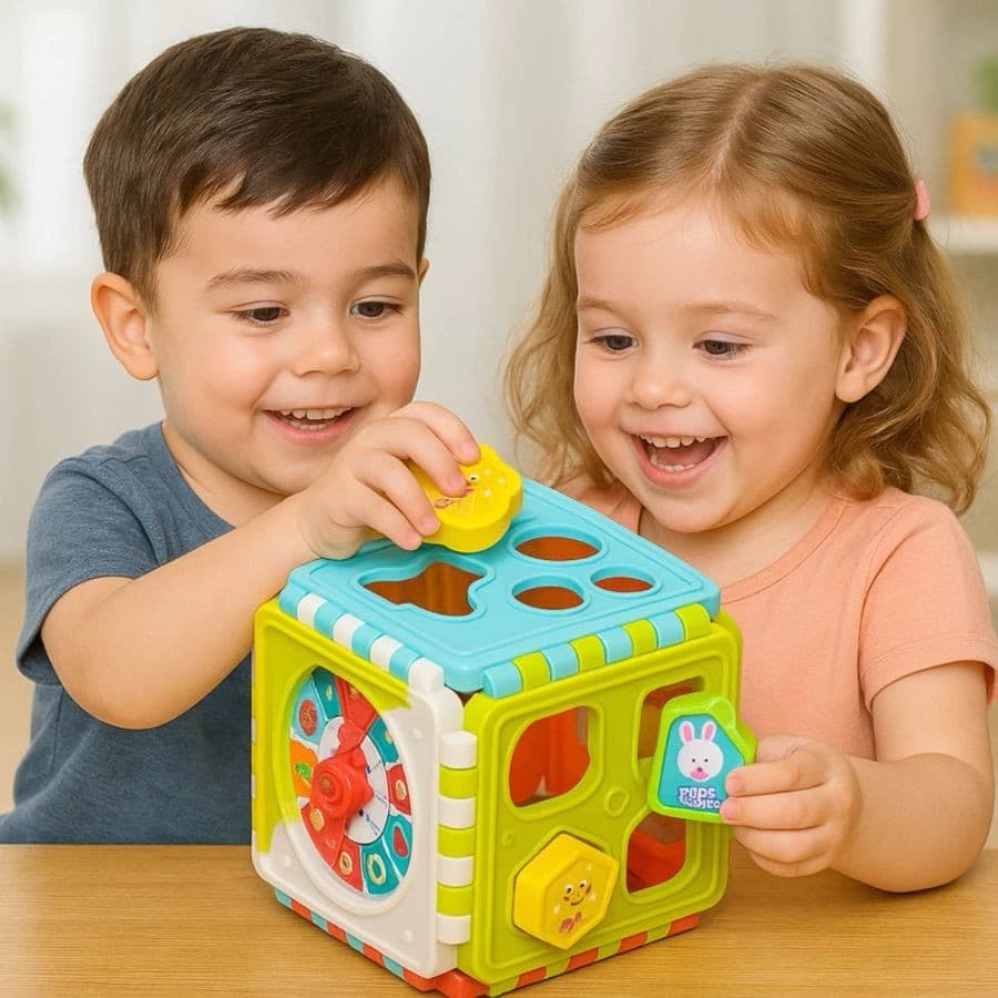 Cubo Didático Encaixe Peças Educativo Pedagógico Desmonta Colorido Bebe Criança Desenvolvimento