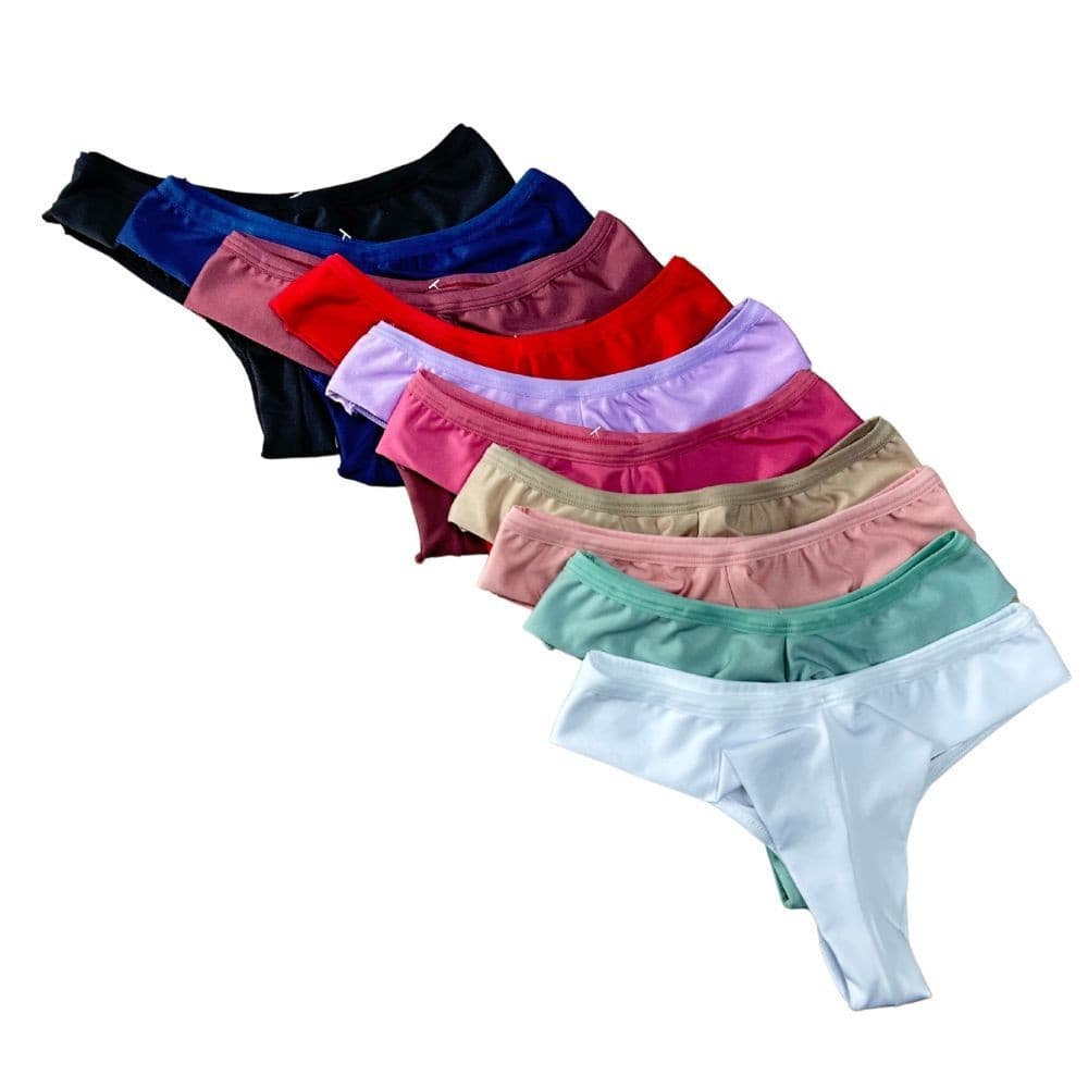 Kit Tangas Fio Duplo Microfibra Romântic Dia a Dia Richele