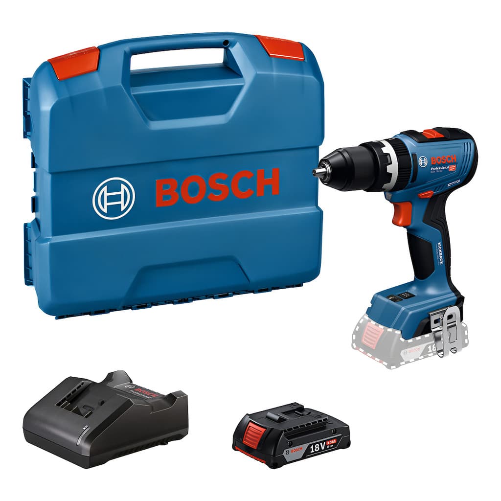 Parafusadeira Furadeira Impacto Gsb 18v-65 18v Bosch Azul