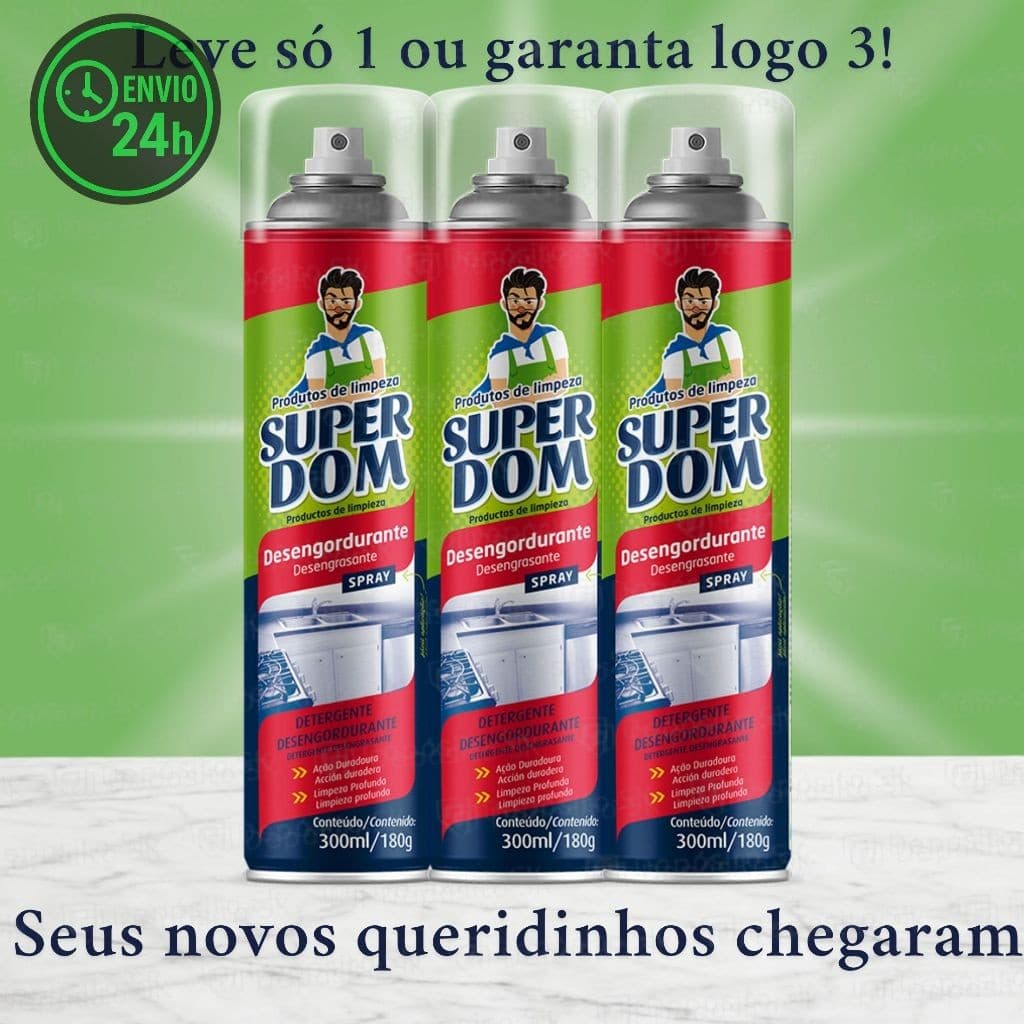 Espuma desengordurante Multiúso Super Dom 300ml  Limpeza Profunda  Remove Gordura, Graxa e Manchas