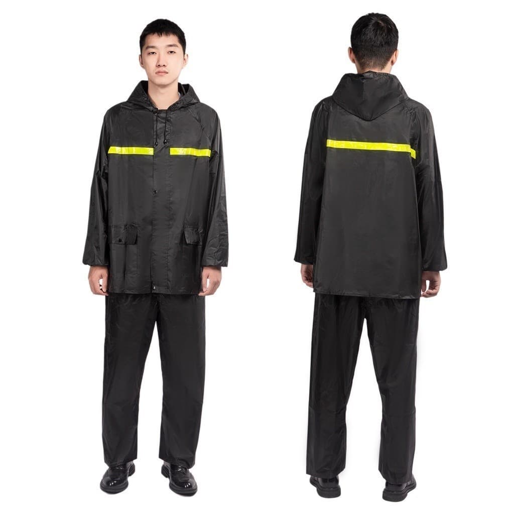 Rain Cover Full Set For Motorcycle Adult Male Female With Flag Band Hood Pocket