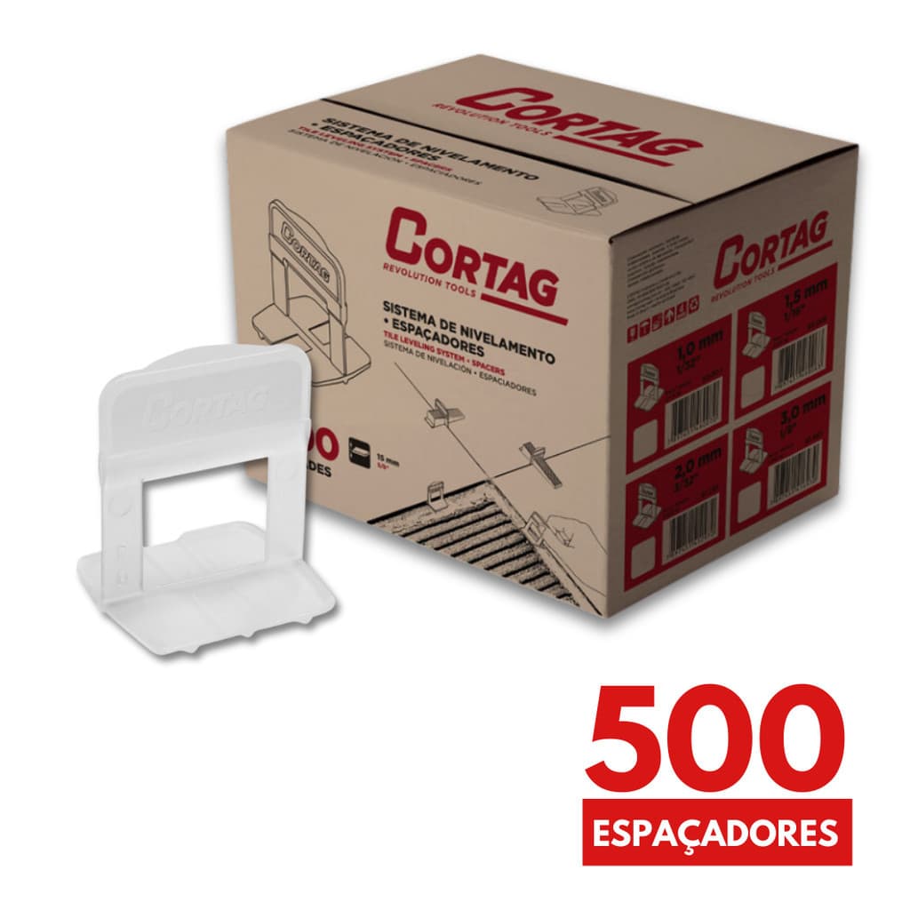 Kit 500 Espaçadores De Piso Revestimento 1,0mm 1,5mm 2,0mm 500un Eco Cortag