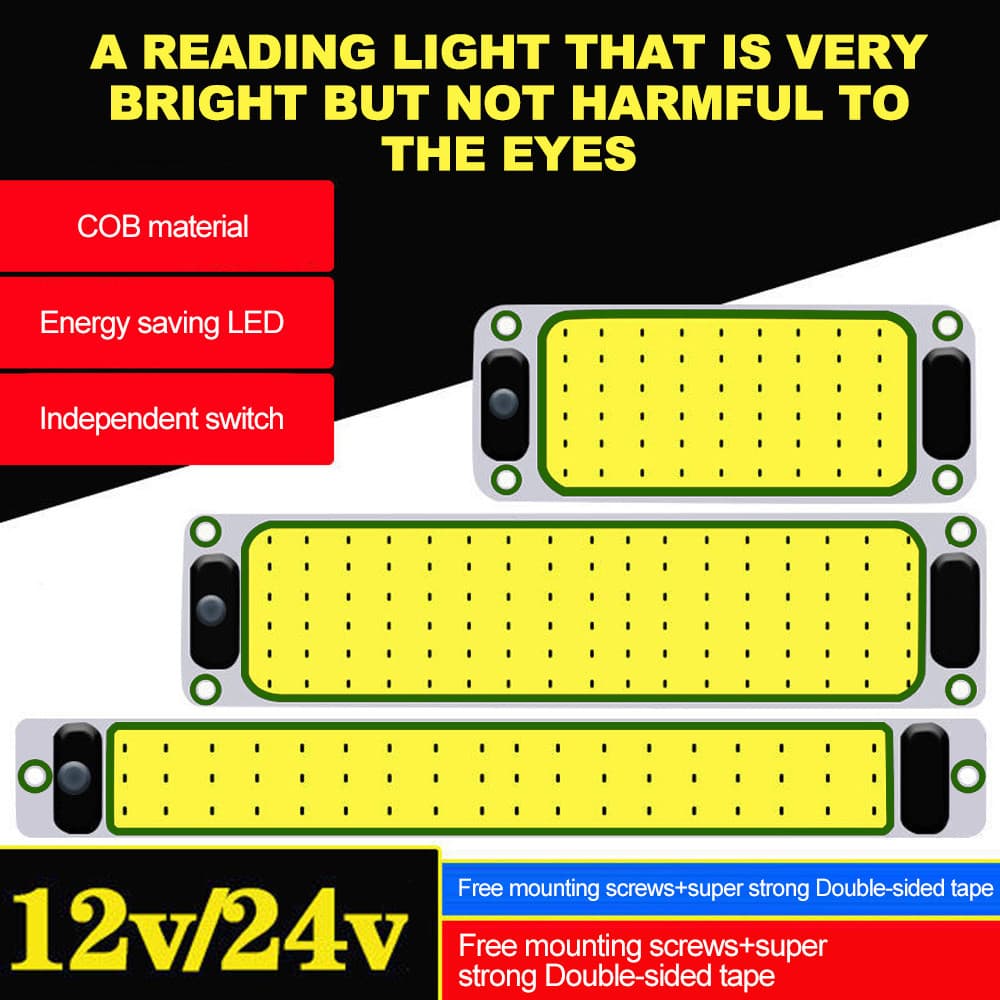 1pc LED 12-24V Leitura Do Carro Night Strip Luz Interior Lâmpada Teto Com Interruptor Liga/Desliga Para Van Caminhão Cam