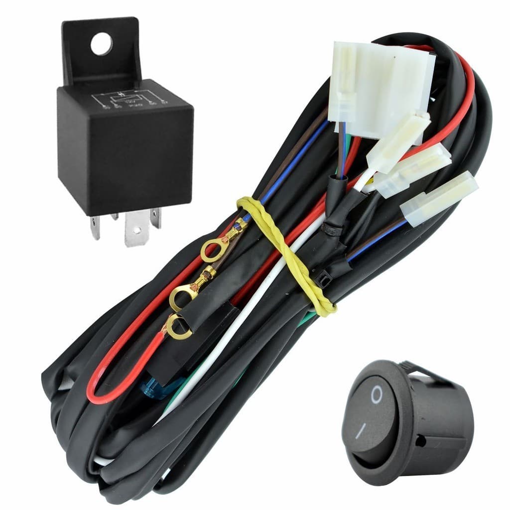 Kit Chicote Automotivo Farol Milha Auxilar com Relé + Botão Universal