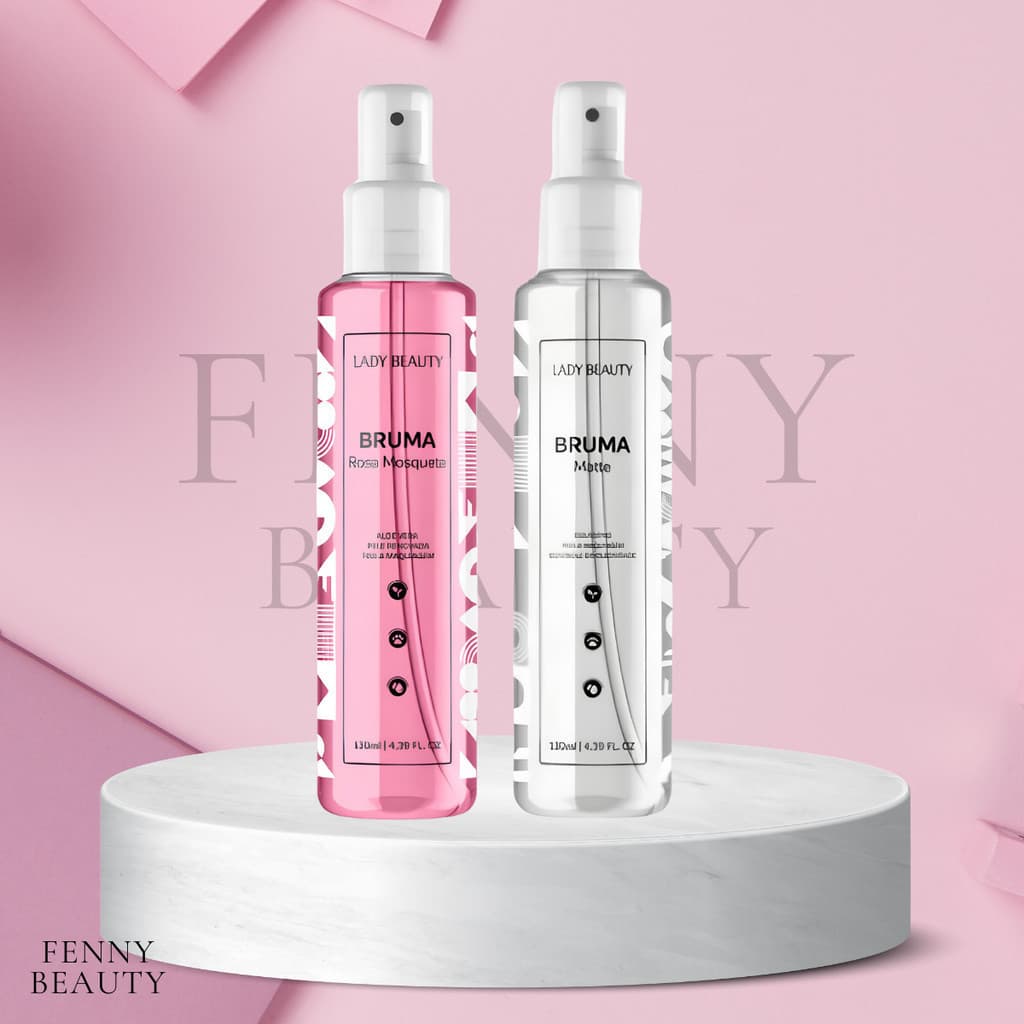 Kit Brumas Facial Fixadora - Bruma Rosa Mosqueta + Bruma Matte - Lady Beauty
