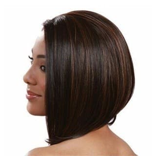 Peruca de moda europeia cabelo curto feminino suave natural franja