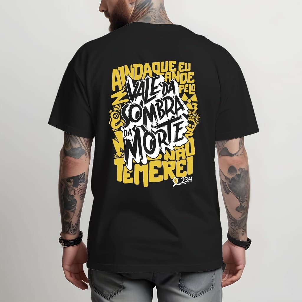 Camiseta Não Temerei T-Shirt Camisa  Masculina Street Wear Católica Gospel