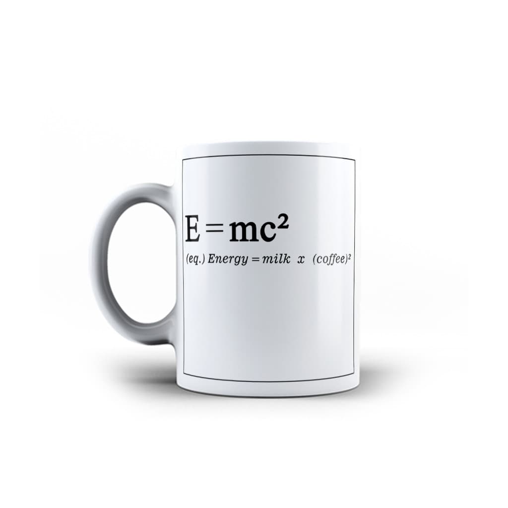 Caneca Porcelana Divertida EMC2 Einsten Fórmula Café c Leite